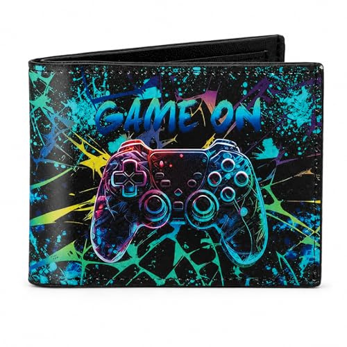 Fakcrkun Gamer Kids Wallet for Boys Teens, RFID Blocking Boys Wallets for Kids 9-12, PU Leather Bifold Wallet Kids with Coin Pocket for Christmas Birthday Children's Day