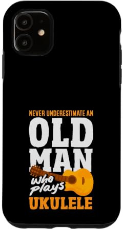 Just an Old Man Who Plays Ukulélé Musicien Coque pour iPhone 11