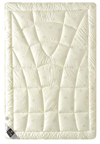 sei Design Wolle Bettdecke Wool Comfort mit feinste Schurwolle gefüllt - Winterwarm 155x220 - Bezug - weiche Mikrofaser