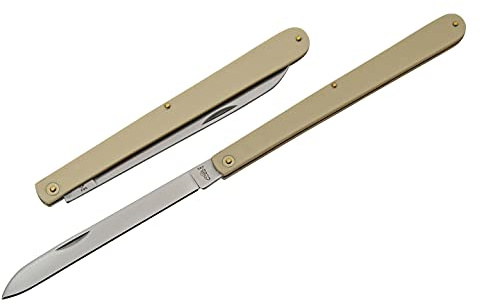 SZCO 10.5 Folding Fruit Knife with Drop Point Blade – Stainless Steel, Yellow Handle – Durable Foldable Pocket Knife for Men & Women for Cutting, Slicing, Piercing & Everyday Carry (EDC)