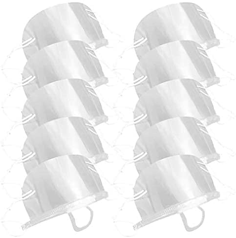BEAUTYBIGBANG 10 protectores faciales, transparentes, antivaho, para saliva, chef, escupir boca, protección de alimentos, protector bucal de plástico, para hotel, cocina, restaurante