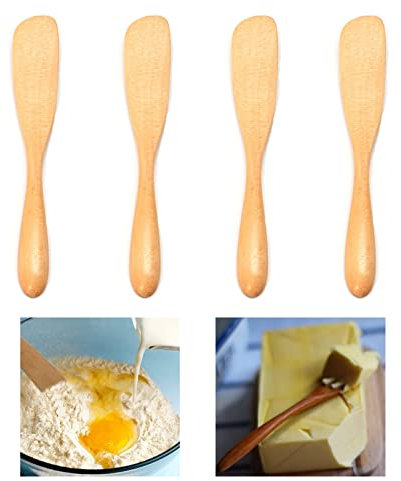Lulullaby 4 Pcs Coltelli Da Burro Di Legno Formaggio, Spatole Coltello Da Formaggio, Coltelli Da Dessert, Coltelli Per Burro In Legno, Per Formaggi e Arachidi, Per La Cucina Domestica Stoviglie