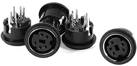 Ruilogod 5 pz Mini DIN 5 Pin femmina S-Video Connector Sockets Adapter 125V