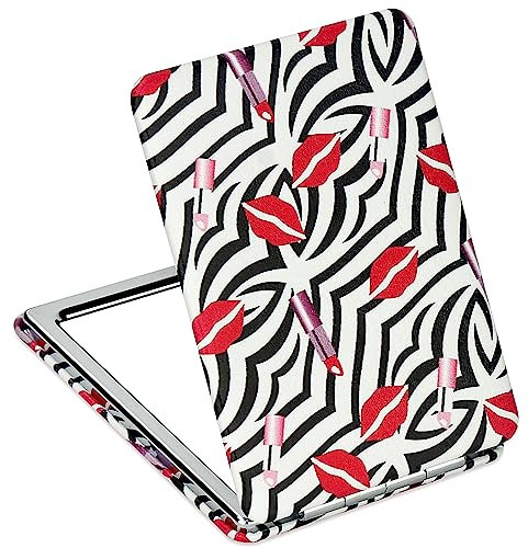 YTZJ Direct Miroir de maquillage de voyage de qualité supérieure pour poche, sac à main, portefeuille, miroir grossissant de beauté compact pour filles et femmes, miroir cosmétique portable double