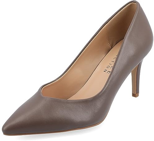 Journee Gabriella Supernatural Shades Tru Comfort Foam Slip On Pointed Toe Pumps für Damen, Truffle, 35.5 EU Weit