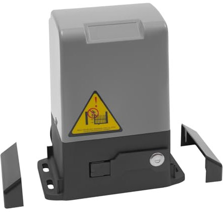 Elektrischer Schiebetorantrieb, 370W Toröffner 600kg Torantrieb Schiebetor Tor Antrieb Sliding Gate Opener mit 2 Fernbedienungen