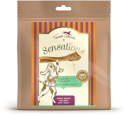 Terra Canis Sensations Chewy Champs - Nötkött 200 g Naturliga tuggmaskiner, torkade tuggaktiviteterna | Kompletterande foder för hundar