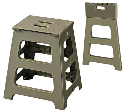 Folding Stools 2Pack, Thickened Seating Stool,2 Pack 15.5-inch Foldable Camping Seat for Adults with 330 lb Capacity, Portable Heavy Duty Step Stools with Handle for Camping Fishing Hiking Gardening