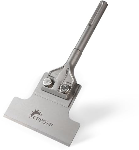 CPROSP Burin à Mastic SDS MAX 300 x 150 mm, Burin Plat | Grattoir à Sol Haute Performance; pour Extraire la Colle de Sol; Tapis; Linoléum; Carrelage; Peinture