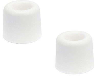 sossai® 2 x Fermaporta NTS | Modello: Anke | altezza: 24 mm | Ø: 30 mm | Colore: bianca | Da avvitare (viti e tasselli inclusi) | Montaggio a pavimento