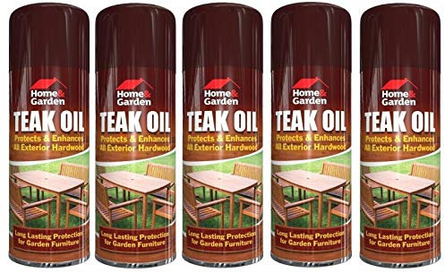 400ml Teak Oil Exterior Hardwood/Softwood Garden Patio & Outdoor Furniture Long Lasting Protection Enhacement & Polish Spray (5)