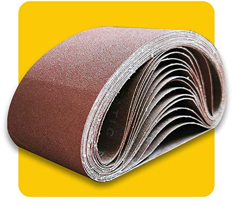 Bande Abrasive 100 x 915mm Bande de Ponceuse - Ensemble de Bandes Abrasives Mixte (4 X grains 80/120/150) pour Ponceuses à Bande, Idéale pour le Bois(12 pièces)