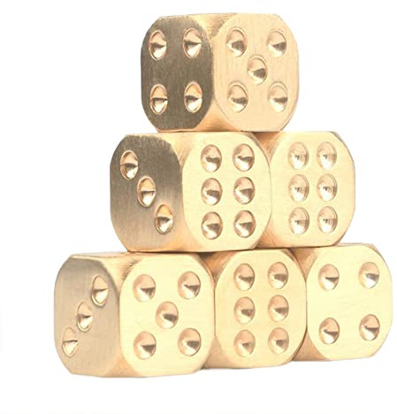 CENPEK 6-pack mässingstärningar set, manuell polering massiv mässing underhållningstillbehör