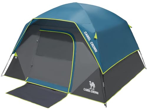 CAMEL CROWN Tents for Camping 4 Person Tent Waterproof Easy Setup Backpacking Tents with Floor Mats 3/4/5 Person Family Tent for Outdoor Hiking