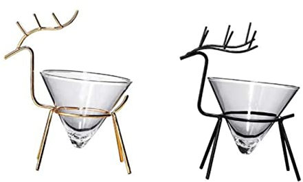 PRETYZOOM Coupe à Vin Forme De Cerf Verre à Cocktail Jus En Métal Forgé Pour Bar Et Café