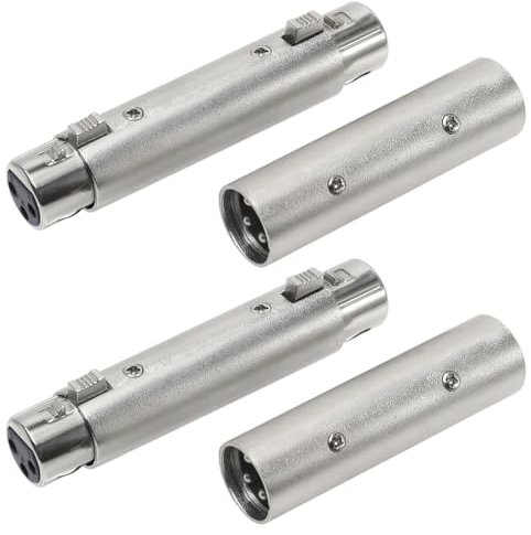 GOIYZTTR XLR Gender Changer 3 Pin Stecker-auf-Buchse Adapter - 4 Stück Extend Kompatibel mit Mikrofonen und Mischpulten