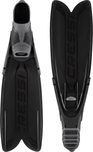 CRESSI Gara Turbo Flex Fins Black 46/47 - Pinna Unisex Leggera Reattiva Performante con Sistema Modulare Gara a Pale Intercambiabili per Immersioni, Apnea, Pesca Sub, Snorkeling, Nero, 46/47