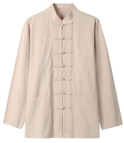 Chemise en lin pour homme - Veste d'arts martiaux chinois - Uniforme traditionnel - Vêtement d'extérieur pour arts martiaux - Kung Fu, Tai Chi Wushu - Pour homme et femme - Costume Tang - Style