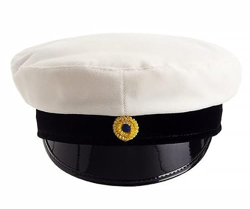 Studentmössa, Vit och Marinblå, Traditionell Svensk Design med Gulddetalj