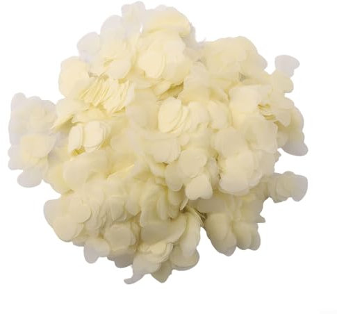 Coriandoli di carta velina a forma di cuore bianchi per matrimoni, feste di compleanno, decorazioni da spargere sulla tavola, design a forma di cuore, 1,5 cm, 10000 pezzi (beige)