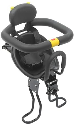 Qussse Asiento delantero para bicicleta infantil, ajustable, con cinturones de seguridad y barandillas, asiento de seguridad para niños de hasta 35 kg, para niños de 1 a 5 años