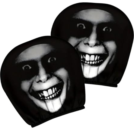 Fundas para reposacabezas de asiento de coche, protector de reposacabezas de coche de Halloween, 10.24 x 11.02 pulgadas, funda de poliéster elástica, accesorio suave para vehículos para viajes diarios