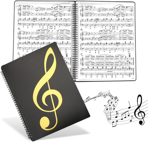 Carpeta para Partituras A4,20 Páginas/40 Fundas Páginas Carpeta de Bolsillo Impermeable para Partituras,Antirreflejo Carpeta de Música para Coros,Partituras,Papel,Pinturas y Fotos