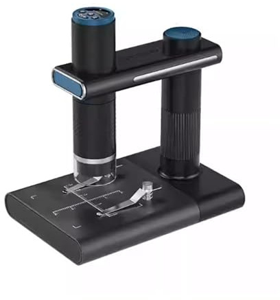 microscopio Microscopio elettronico digitale portatile portatile con supporto regolabile, base in metallo e luce LED digitale
