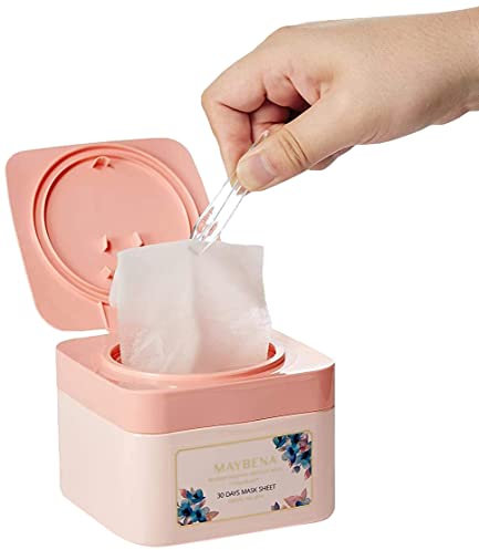 Maybena Pack Mascarillas Faciales, Hidratacion Intensiva, Rutina Coreana, Cosmetica Coreana, Rosa, 30 Unidades