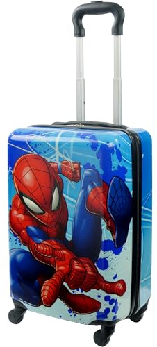FUL Marvel Spider-Man Kids Suitcase for Boys and Girls | 21 Kids Carry On Luggage | Hardshell Rolling Suitcase with 360° Spinner Wheels | Airline Approved