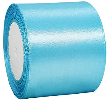 75mm Wide Baby Blue Ribbon Thick Azure Satin Ribbon 22m, 3 inch Thick Sky Blue Ribbon for Gift Wrapping Wedding Car Christmas Birthday Cake Hair Bow Florist Bouquet Crafts Decorations