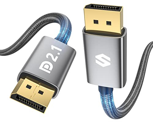 Silkland 16K DisplayPort-Kabel 2.1/2.0, stöder 4K@240Hz/180Hz/165Hz/144Hz, 2K@360Hz/240Hz, 8K@120Hz, 16K@60Hz, 40Gbps, HDR, DSC 1.2a, G-Sync & Free-Sync, DP Kabel för Monitor, Graphics Card - 1M