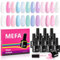 MEFA UV Nagellack Set, Gel Nagellack UV Set 12 Farben Weiß Rosa Blau Grün Violett UV Gel Nagellack Soak-Off UV Nagellack für Anfänger DIY Nailart zu Hause Frühling Sommer, 7 ML