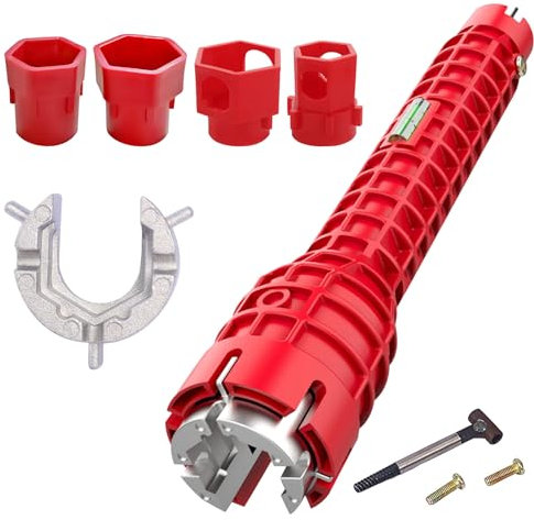 Idota Armaturenschlüssel, 13 in 1 Wasserhahn Schlüssel Multifunktionaler Standhahnmutterschlüssel, Wasserhahnschlüssel Werkzeug für Sink Toilettenschüssel Waschbecken Küchen Sanitär