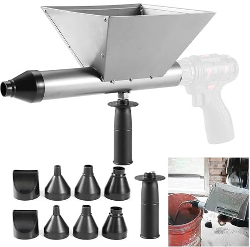 Electric Mortar Grout Gun, Plastic Cement Caulking Gun with 8 Nozzles