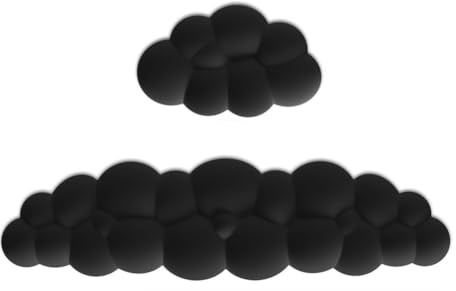 Kit de repose-poignet Cloud FPHADO, repose-poignet pour clavier et souris, repose-poignet en mousse à mémoire de forme pour paume de clavier et souris, antidérapant, noir
