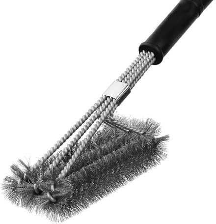 LHLXZQ Brosse de Nettoyage de Barbecue, Brosses pour Grill en métal avec Poils à Trois, Poignée Extra Longue & Nettoyage à 360°, Accessoires de BBQ pour Tous Les Grils Extérieur#1