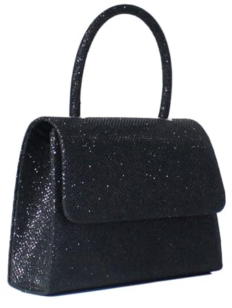 Qiantull clutch damer glitter handväska aftonväska brudväska elegant clutch väska crossbody envelope axelväskor med kedja paljetter handväska för bröllop fest dejt, svart