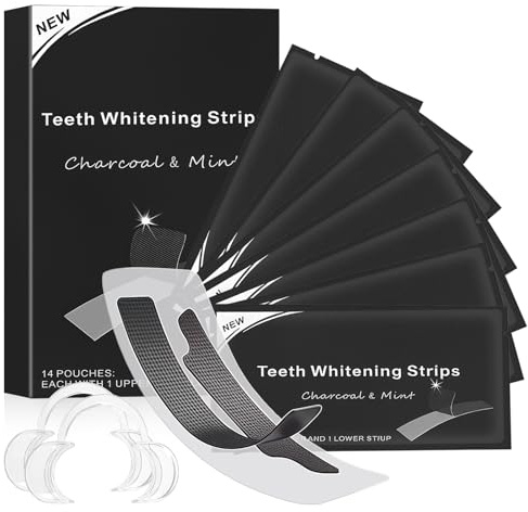 28 Piezas Tiras Blanqueadoras Dientes,Strips Blanqueador de Dientes,14 Sesiones Blanqueamiento Dental Teeth Whitening Strips,para el café vino,tabaco y otras manchas,para Dientes Más Blancos