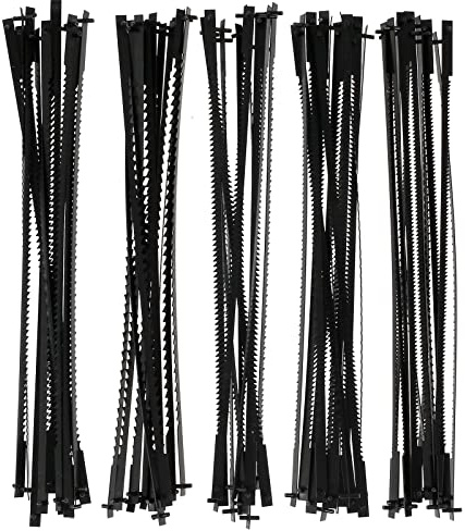 60 stycken dekopparsågblad med penna, 127 mm lövsågsblad 10/15/18/20/24 tänder kolstål dekopparsåg, sågblad för plast, trä, skum (60)