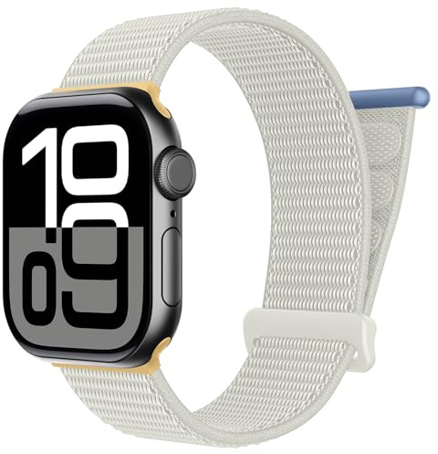 Coiwxmoi Nylonband kompatibla med Apple Watch-armband 40 mm 38 mm 41 mm 42 mm 44 mm 45 mm 46 mm 49 mm dam herr, mjuk sportslinga för iWatch 11 10 9 8 7 6 5 4 3 Se Ultra 2 1