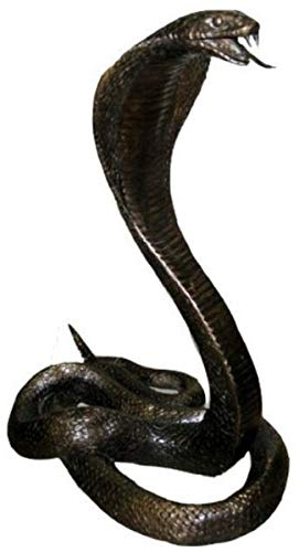 lyxig bronsfigur kobra orm antik brons 14 x 20 x H. 27 cm - Bronsskulptur - Dekorationsfigur - Dekorationstillbehör