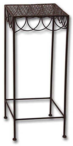 PrimoLiving P-340 - Taburete de flores, diseño antiguo, color marrón, metal, marrón, large