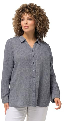 Ulla Popken Leinenbluse, Blusas Mujer, Marineblau Meliert,