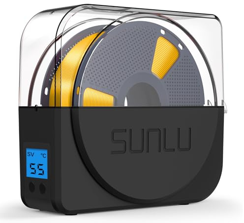 SUNLU Official Filament Dryer S1 PLUS con Ventola, Senza Umidità Essiccatore Filamento 3D, FilaDryer Facile da Usare e Portatile, PLA PETG ABS Nylon TPU Essiccatore Filamento 3D SUNLU S1+, (Nero)
