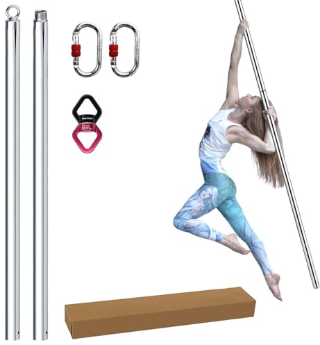 PRIORMAN Professional Aerial Flying Dance Pole Kit, Premium 45mm 2M(6.65ft) Adjustable Dance Pole, Portable Home/Studio Gym for Acrobatics, Fitness&Dance Training, Easy Installation