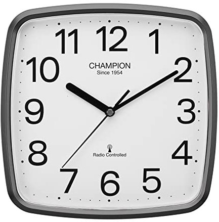 Compacted MSF Signal Radio Controlled Square Cased Quartz Wall Clock (Grey)