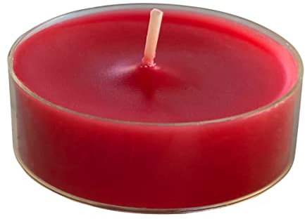 wiedemann kerzen Maxi lumini di Natale rosso in busta trasparente, 8 ore, 21 x Ø 56 mm, 12 pezzi