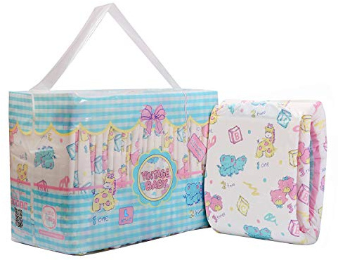 LittleForBig Tryckta Vuxenblöja 10 Stycken - Vintage Baby (L)