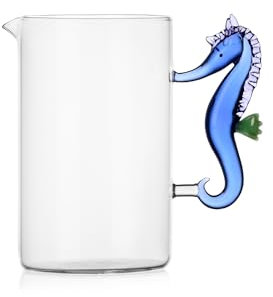 Ichendorf Milano Brocca Cavalluccio Marino Blu, Collezione Marine Garden, 150 cl, Vetro Borosilicato, Fatto a Mano